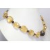 Necklace 925 Sterling Silver beads golden topaz stones P 318